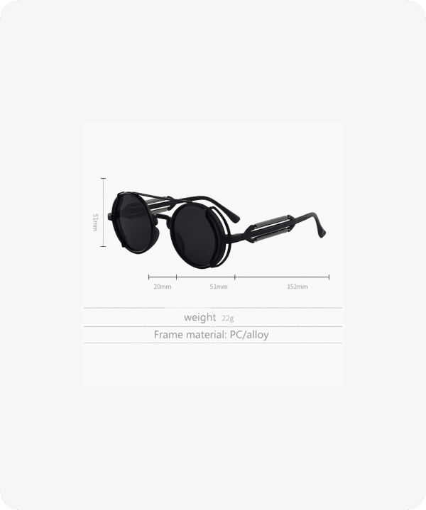 Steampunk Round Vantage Stylish Sunglasses - Image 3