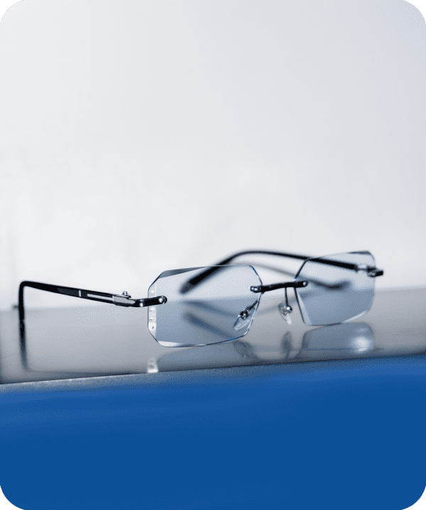 Fashionable Diamond Cut Rimless Glasses for Men and Women, Eyeglasses Frame - Image 2
